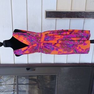 Lauren Ralph Lauren Multicolor Paisley Faux Wrap Dress Size M